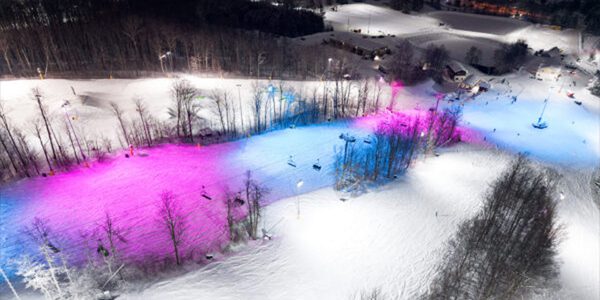 rgbw fixtures change the slope to blue and pink at mt st louis moonstone